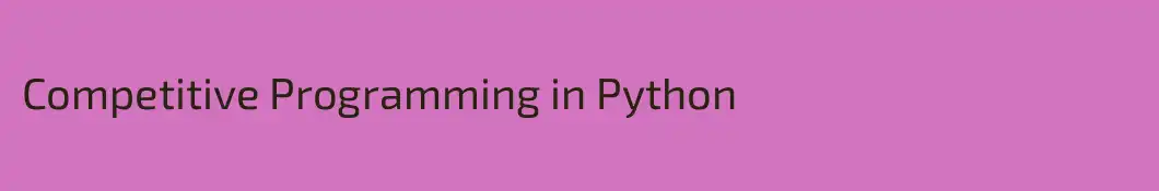 Competitive Programming in Python